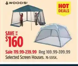 Canadian Tire WOODS Selected Screen Houses offer