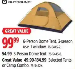 Canadian Tire OUTBOUND 6-Person Dome Tent. 3-season use. 1 window offer