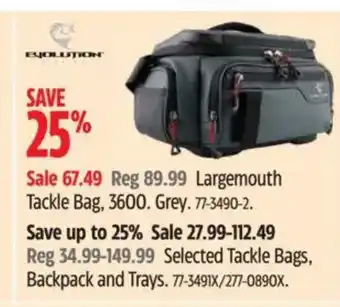 Canadian Tire Largemouth Tackle Bag, 3600. Grey offer