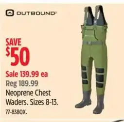 Canadian Tire OUTBOUND Neoprene Chest Waders offer