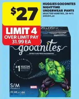Atlantic Superstore Huggies goodnites nighttime underwear pants offer