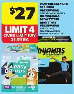 Atlantic Superstore Pampers easy ups training underwear offer