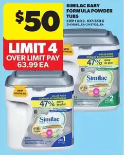 Atlantic Superstore Similac baby formula powder tubs offer