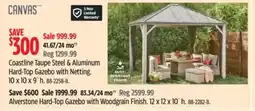 Canadian Tire CANVAS Coastline Taupe Steel & Aluminum Hard-Top Gazebo with Netting offer