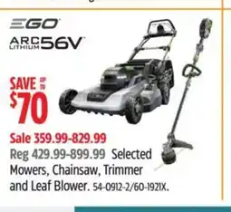 Canadian Tire Selected Mowers, Chainsaw, Trimmer and Leaf Blower offer