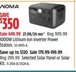 Canadian Tire NOMA 1000W Lithium-Ion Inverter Power Station offer