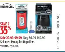 Canadian Tire THERMACELL Selected Mosquito Repellers offer