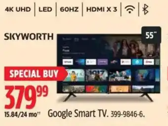 Canadian Tire SKYWORTH Google Smart TV offer