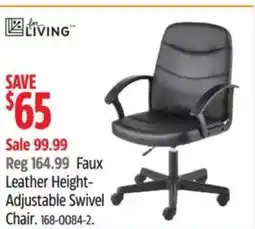 Canadian Tire Faux Leather Height- Adjustable Swivel Chair offer