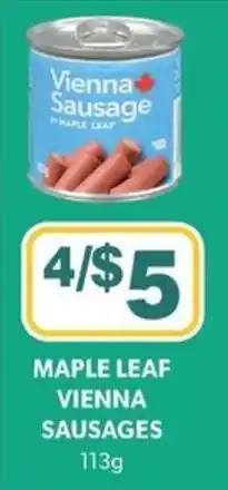 Colemans Maple leaf vienna sausages offer