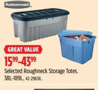 Canadian Tire RUBBERMAID Selected Roughneck Storage Totes offer