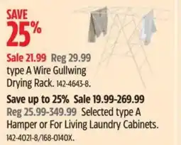 Canadian Tire Type a wire gullwing drying rack offer