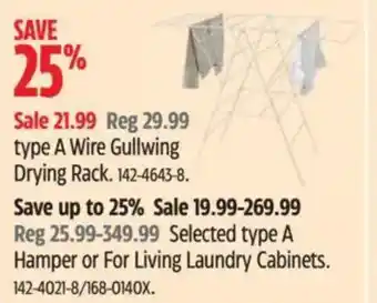 Canadian Tire Type a wire gullwing drying rack offer