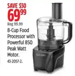 Canadian Tire 8-Cup Food Processor with Powerful 850 Peak Watt Motor offer