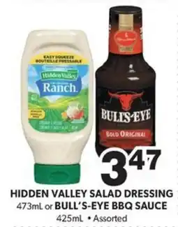 Colemans Hidden valley salad dressing or bull's-eye bbq sauce offer