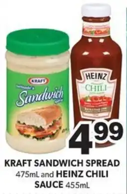Colemans Kraft sandwich spread and heinz chili sauce offer