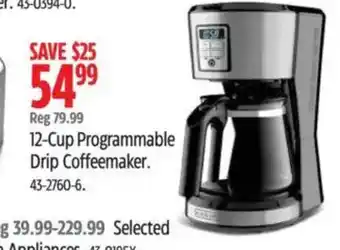 Canadian Tire 12-Cup Programmable Drip Coffeemaker offer