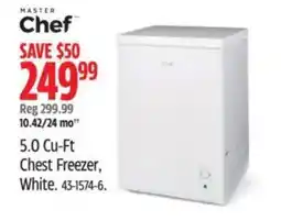 Canadian Tire MASTER CHEF Cu-Ft Chest Freezer, White offer