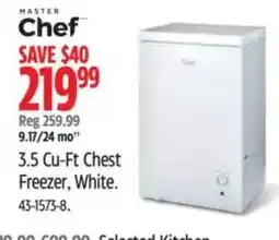 Canadian Tire MASTER CHEF 3.5 Cu-Ft Chest Freezer, White offer