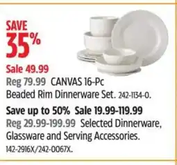 Canadian Tire Anvas 16-pc beaded rim dinnerware set offer