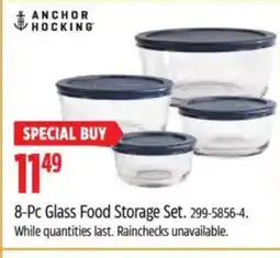Canadian Tire ANCHOR HOCKING 8-Pc Glass Food Storage Set offer