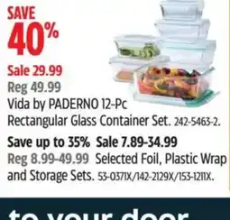 Canadian Tire Vida by paderno 12-pc rectangular glass container set offer