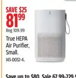 Canadian Tire True hepa air purifier, small offer
