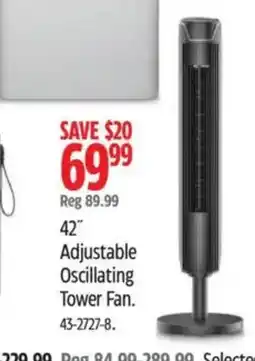 Canadian Tire Adjustable Oscillating Tower Fan offer