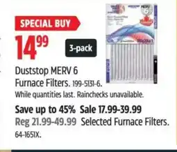 Canadian Tire Duststop merv 6 furnace filters. offer