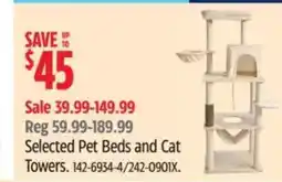 Canadian Tire Selected Pet Beds and Cat Towers offer