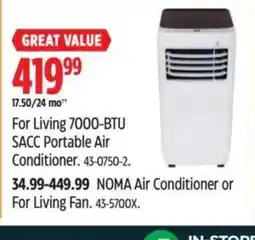Canadian Tire For Living 7000-BTU SACC Portable Air Conditioner offer