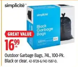 Canadian Tire Outdoor Garbage Bags Black or clean offer