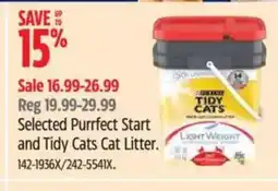 Canadian Tire Selected Purrfect Start and Tidy Cats Cat Litter offer