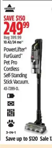 Canadian Tire PowerLifter FurGuard Pet Pro Cordless Self-Standing Stick Vacuum offer