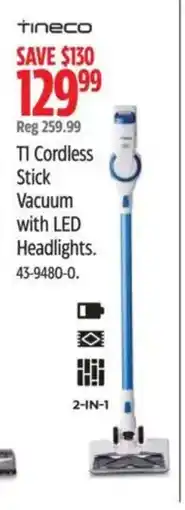 Canadian Tire TINECO TI Cordless Stick Vacuum with LED Headlights offer