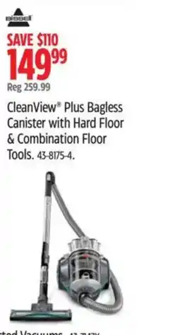 Canadian Tire Clean View Plus Bagless Canister with Hard Floor & Combination Floor Tools offer