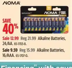 Canadian Tire NOMA Alkaline Batteries offer