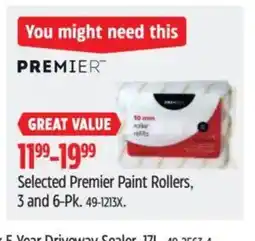 Canadian Tire Selected Premier Paint Rollers offer