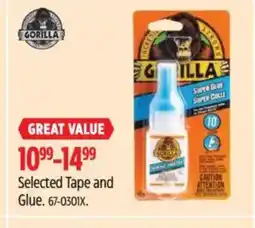 Canadian Tire Selected Tape and Glue offer