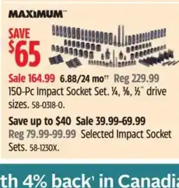 Canadian Tire MAXIMUM150-Pc Impact Socket Set offer