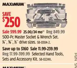 Canadian Tire MAXIMUM 500-Pc Master Socket & Wrench Set offer