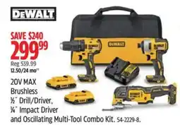 Canadian Tire DEWALT 20V MAX Brushlesand Oscillating Multi-Tool Combo Kit. 54-2229-8. offer