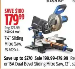 Canadian Tire 7¼" Sliding Mitre Saw offer