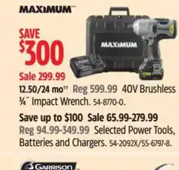 Canadian Tire MAXIMUM Brushless 3/4" Impact Wrench offer