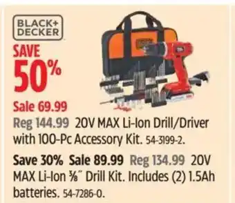 Canadian Tire 20V MAX Li-Ion Drill/Driver with 100-Pc Accessory Kit offer