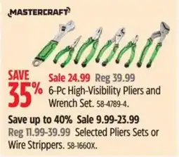 Canadian Tire MASTERCRAFT 6-Pc High-Visibility Pliers and Wrench offer