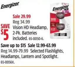 Canadian Tire ENERGIZER Vision HD Headlamp offer