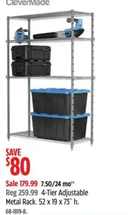 Canadian Tire 4-Tier Adjustable Metal Rack offer