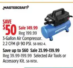 Canadian Tire MASTERCRAFT 3-Gallon Air Compressor offer
