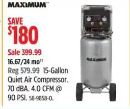 Canadian Tire MAXIMUM Gallon Quiet Air Compressor offer